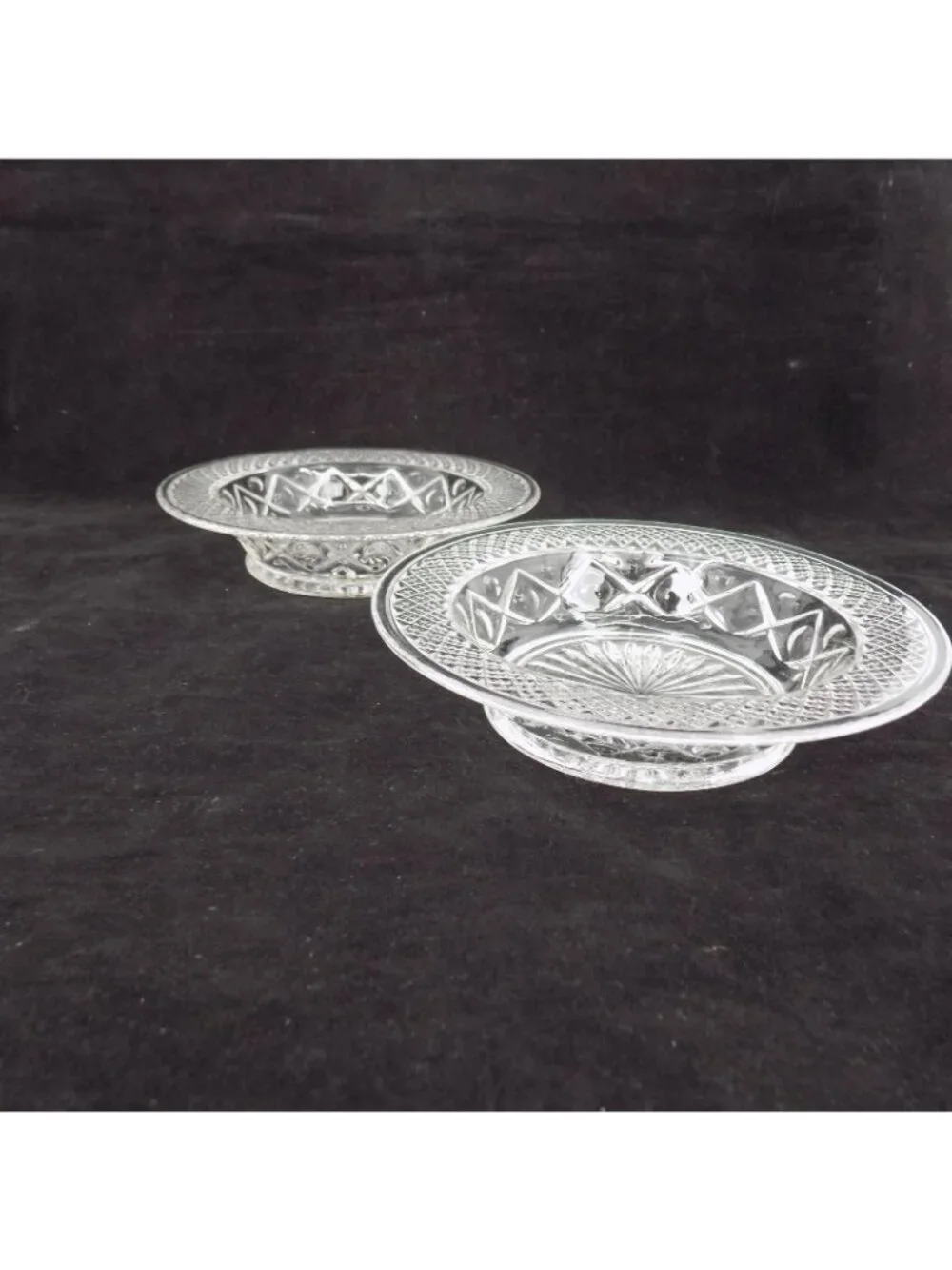 Set of 2 Imperial Cape Cod Clear Glass Rimmed Cereal Bowl 6